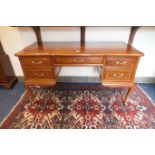 Oriental hardwood kneehole desk