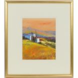 John Horswell (b. 1952), Hillside villa, Tuscany, oil on board, signed, 36cm x 29cm (NB: Condition