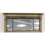 Late Regency gilt wood triptych over mantel mirror, width 121cm, height 55cm (NB: Condition is NOT