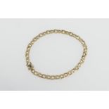 9ct gold flat curb link bracelet, length 23.5cm, weight approx. 22g (NB: Condition is NOT noted in