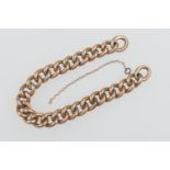 9ct gold hollow curb link bracelet (no clasp), length 17.5cm, weight approx. 14.3g (NB: Condition is
