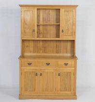 Nicholas G Pedley, ash and walnut dresser, well crafted, the back with two recessed panel cupboard