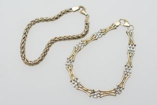 9ct gold spiga link bracelet, with lobster claw clasp, length 19cm, weight approx. 6.4g; also a