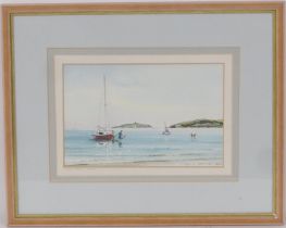 Neil S Hopkins (b.1942), 'Summer afternoon, Abersoch', watercolour, signed and dated 1997, inscribed