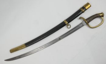 Russian Imperial artillery sword, circa 1872, 75cm blade dated 1872, with a leather and wirework and