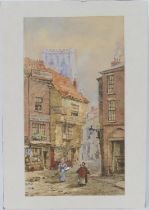 Louise J Rayner (1832-1924), St Sampson's Square, York, watercolour and bodycolour, signed,