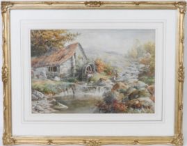 William Henry Mander (fl.1880-1922), 'Old mill in the hill, North Wales', watercolour, signed and