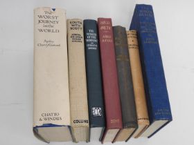 Seven Antarctic and Polar Exploration volumes including Apsley Cherry-Garrard 'The Worst Journey