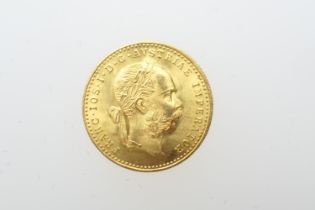 1915 Austrian one ducat gold coin (restrike), fineness 23.75 carat, weight approx. 3.5g (Please note