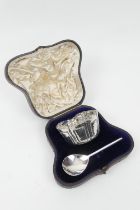 Edwardian silver porringer and spoon, by William Comyns & Sons, London 1905, in 17th Century