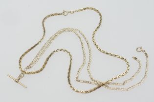 9ct gold spiga chain necklace, with ring clasp, length 40cm, weight approx. 9.5g; also a 9ct gold