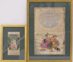 Indian Miniaturist School (late 19th/early 20th Century), 'A courting couple', gouache heightened