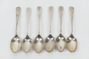 Six silver teaspoons, by John Round & Son, Sheffield 1924/5/6, 1932/3, weight approx. 134g (Please