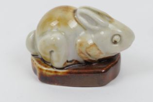 Royal Doulton saltglazed stoneware miniature rabbit, sometimes attributed to Mark V Marshall,