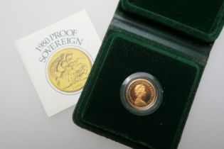 1980 United Kingdom gold proof sovereign, with case and certificate, weight 7.98g (Please note