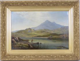 Arthur Gilbert (1819-95), Trout fishing, Snowdonia, oil on canvas, signed and dated 1892, 50cm x