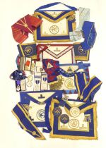 Freemasonry interest: Malden Chapter No. 2875 M.E.Z. Services silver gilt and enamelled jewel;