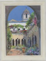 Raimondo Roberti (Italian, b.1947), 'The Cloisters, Sorrento', oil on canvas, signed, 70cm x 49cm (