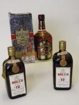 Arthur Bell's Golden Bell's De Luxe, 12YO blended Scotch whisky (2 bts); also Chivas Regal, 12YO