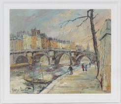 George Hann (1900-79), Pont Marie, Paris, oil on canvas, signed, inscribed verso, 50cm x 60cm (