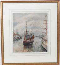 Frank William Scarbrough (1860-1939), 'Heading out to sea', watercolour, signed, 40cm x 35cm (Please