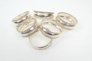 Set of six George V silver napkin rings, Birmingham 1918, weight approx. 38g (Please note