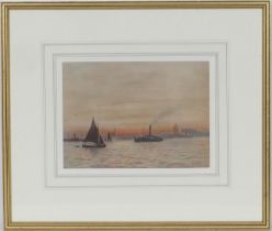 Abbie Rose Cox (active circa 1900-10), Two Mersey views, watercolours, signed, 20cm x 27cm and