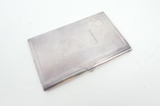 Sterling silver note case, late 20th Century, rectangular form with engine turned decoration and