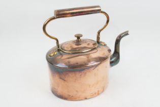 Country house copper gallon kettle, 19th Century, oval section inscribed 'H.B S3', height 35cm (