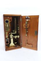 Lacquered brass monocular microscope, by J H Steward, Strand, Cornhill, London, numbered 612,