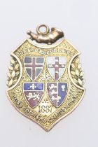 Victorian gold and enamelled cross country championship Northern Counties medallion, unmarked and