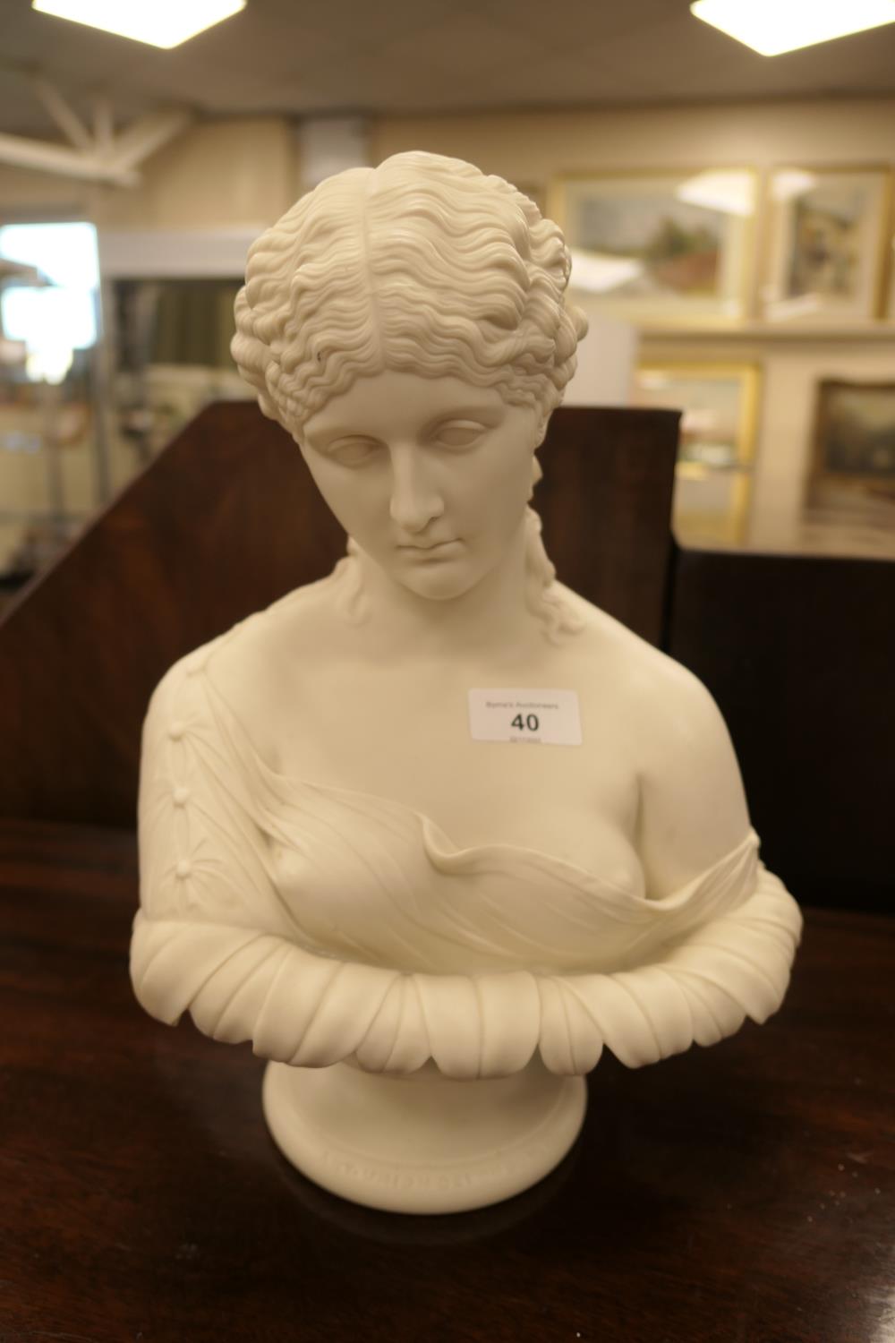 Victorian Parian bust of Clytie after C Delpech, for The Art Union of London, impressed to the - Image 2 of 8