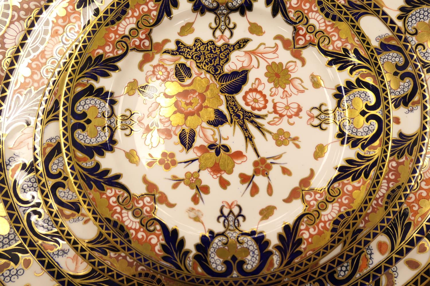 Extensive Derby Crown Porcelain Imari patterned dinner service, date code for 1884, decorated in - Image 5 of 7