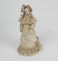 Jules Nicholas Steiner (French) waltzing doll, circa 1880, bisque head with blue glass eyes, open