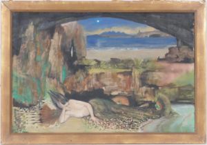 George Wallace Jardine (1920-2002), Mermaid's lair, oil and gouache on board, signed, 40cm x 60cm (