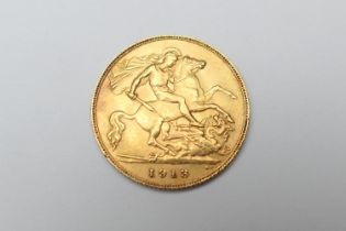 George V 1913 half sovereign (EF), weight approx. 3.98g (Please note condition is not noted. We