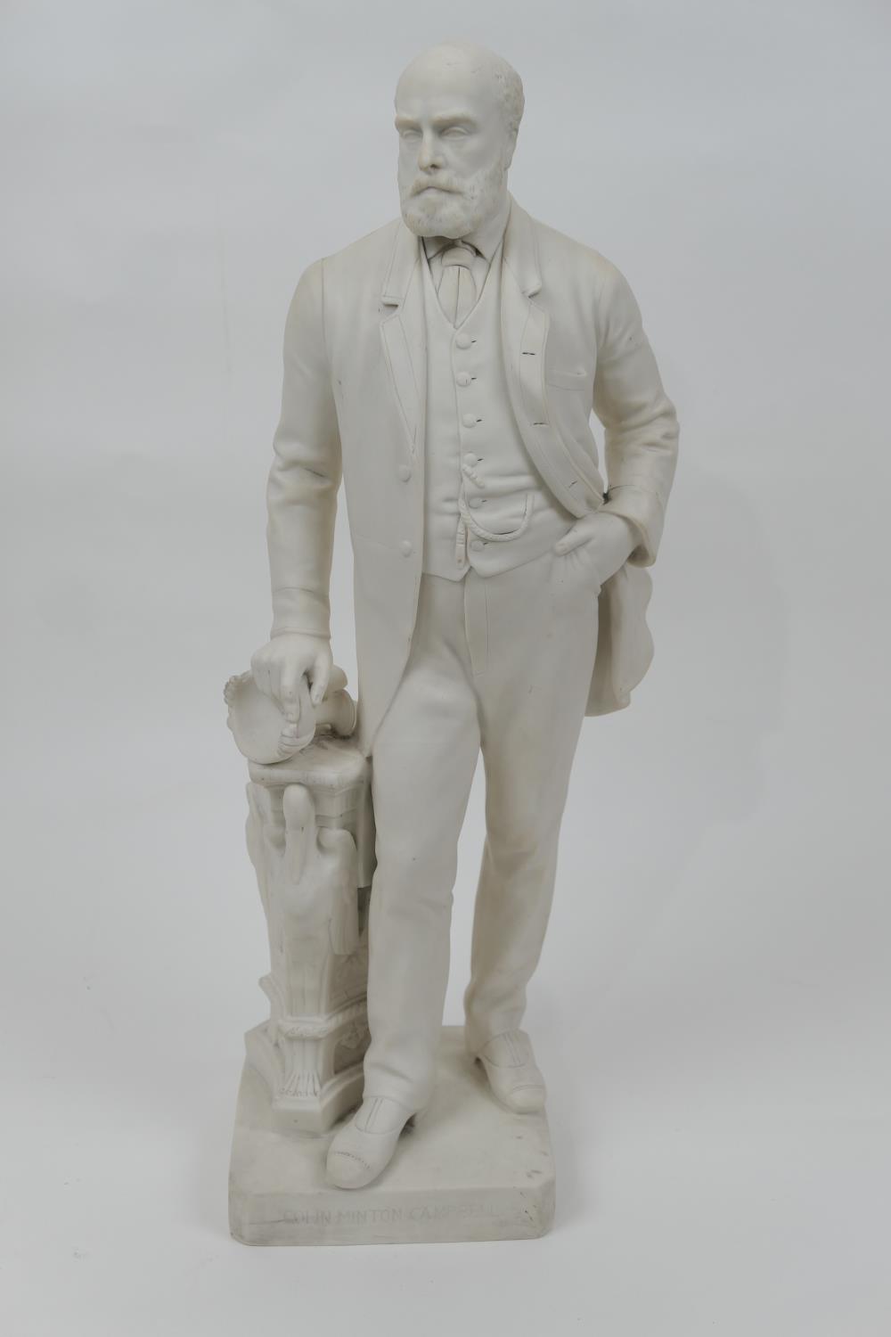 Minton Parian figure of Colin Minton Campbell (1827-1885), by Sir Thomas Brock, impressed marks,