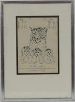 Louis Wain (1860-1939), 'The family likeness - their father's eyes, nose and markings I admit but