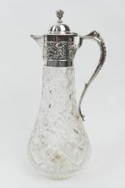 Walker & Hall limited edition Queen Elizabeth II Silver Jubilee silver mounted cut glass claret jug,