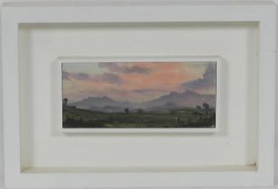 Matthew Wood RCA (b.1973), 'Evening Light, Bwlch Mawr and Garnedd Fach', oil on board, signed and