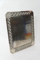 Secessionist style silver plated table frame, circa 1920-30, canted rectangular form, the pierced