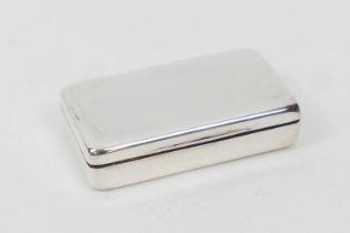 George III silver snuff box, maker WP, London 1802, plain rectangular form, 8cm 5.5cm, weight