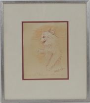 Louis Wain (1860-1939), 'My intentions are ah don't smile', coloured crayon, signed and titled, 21.