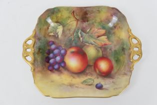 Royal Worcester fruit decorated serving dish, by E Townsend, date code for 1928, rectangular form
