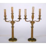 A pair of three-light candelabra