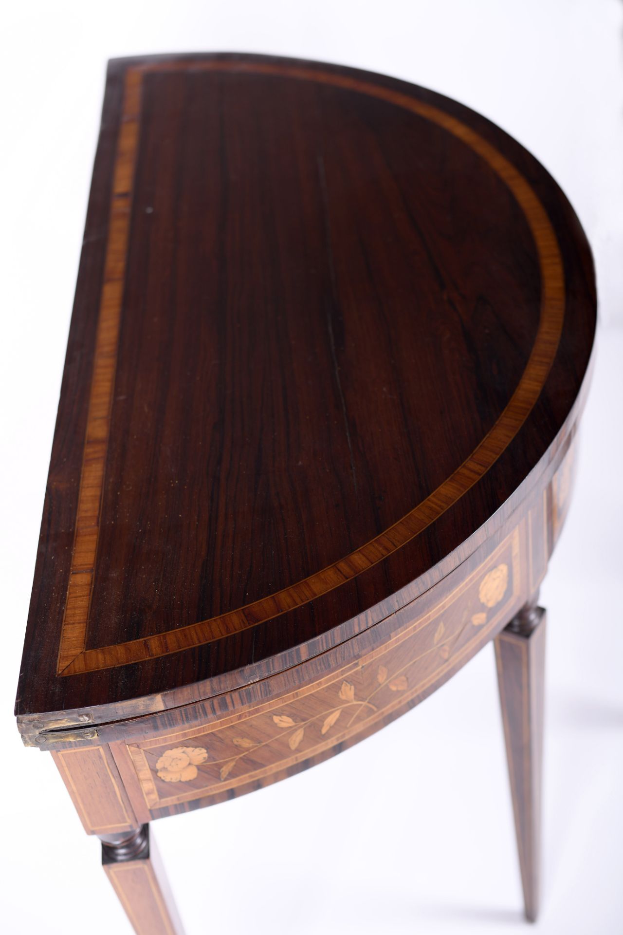 A pair of demi-lune game tables - Image 3 of 3