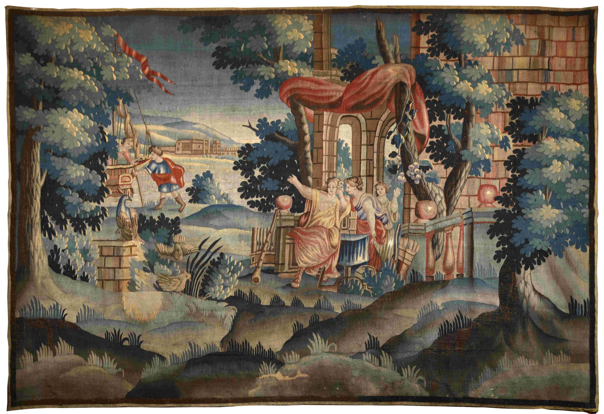 Mythological scene - Aeneas departing from Carthage and the three muses