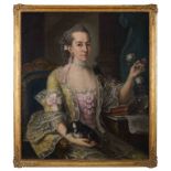 PIERRE JOUFFROY - Act. 1743-1770 Portrait of Countess Eleonora Ernestina Eva Wolfganga Josepha von u