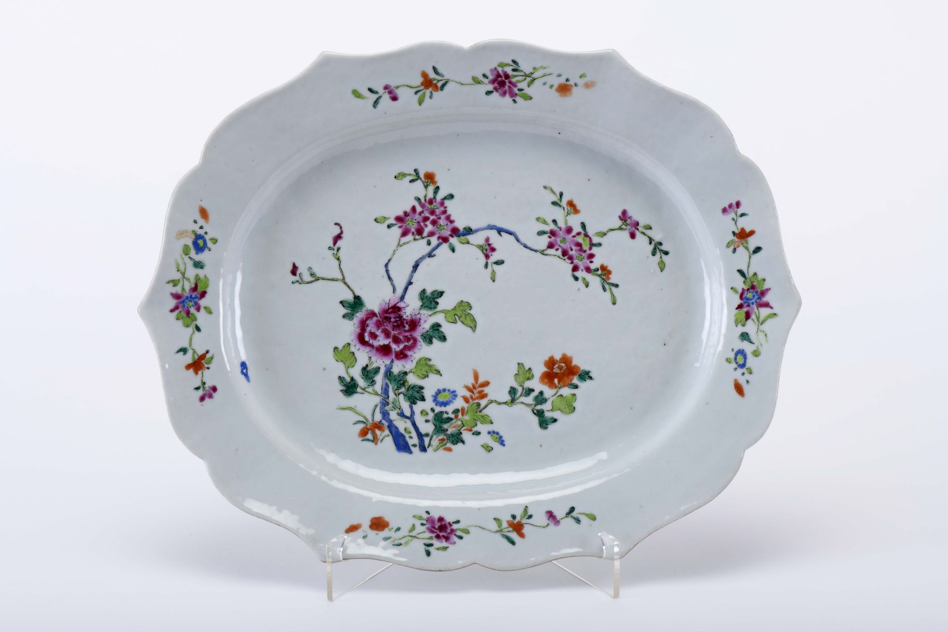 A scalloped oval platter