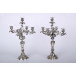 A pair of five-light candelabra